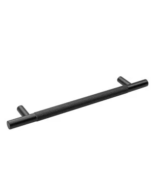 160mm Knurled Cupboard Handle - Black