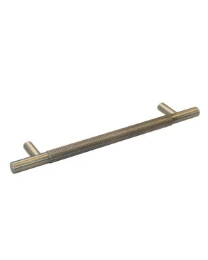 160mm Knurled Cupboard Handle - Antique Brass