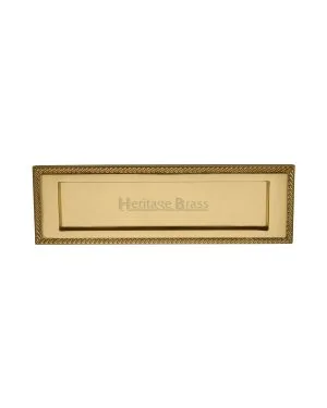 Heritage Brass Georgian Rope Letterplate 10" x 3" Polished Brass finish