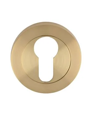 Satin Brass Euro Escutcheon