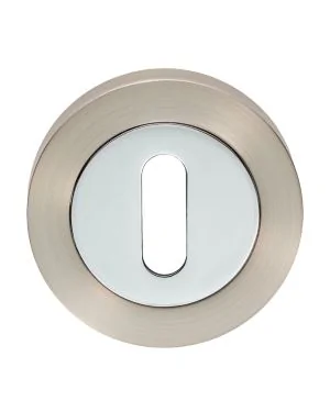 Satin Nickel & Polished Chrome Escutcheon
