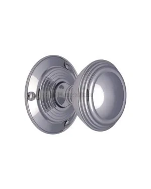 Heritage Brass Mortice Knob on Rose Goodrich Design Polished Chrome finish