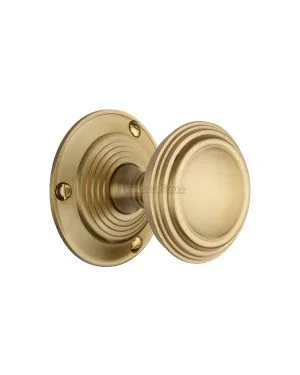 Heritage Brass Mortice Knob on Rose Goodrich Design Satin Brass finish