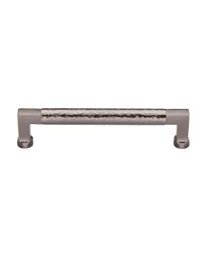 Heritage Brass Cabinet Pull Bauhaus Hammered Design 160mm CTC Satin Nickel Finish