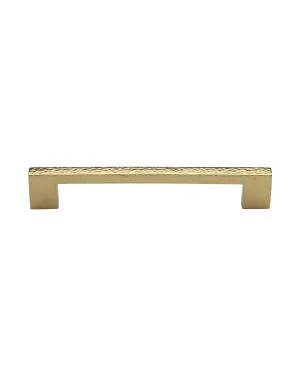 Heritage Brass Cabinet Pull Metro Hammered Design 160mm CTC Polished Brass Finish