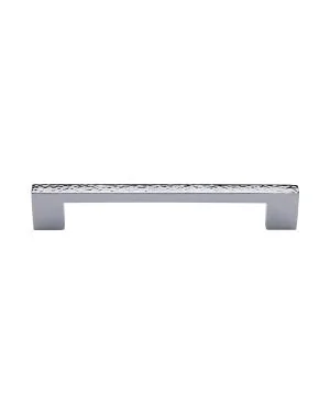 Heritage Brass Cabinet Pull Metro Hammered Design 160mm CTC Polished Chrome Finish