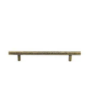 Heritage Brass Cabinet Pull T-Bar Hammered Design 160mm CTC Antique Brass Finish