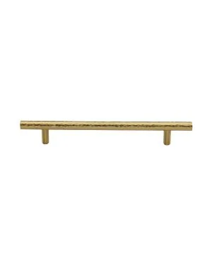 Heritage Brass Cabinet Pull T-Bar Hammered Design 160mm CTC Satin Brass Finish