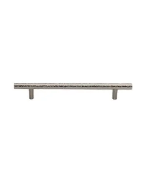 Heritage Brass Cabinet Pull T-Bar Hammered Design 160mm CTC Satin Nickel Finish