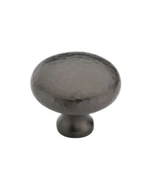 Heritage Brass Cabinet Knob Victorian Round Hammered Design 38mm Matt Bronze finish