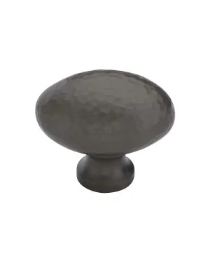 Heritage Brass Cabinet Knob Victorian Oval Hammered Design 38mm Matt Bronze finish