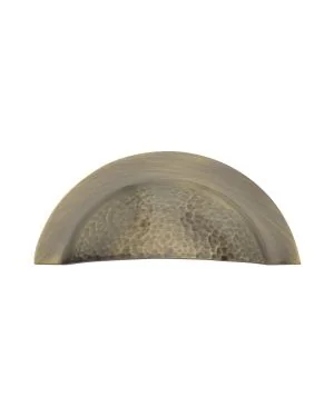 Heritage Brass Drawer Cup Pull Crescent Hammered Design Antique Brass finish