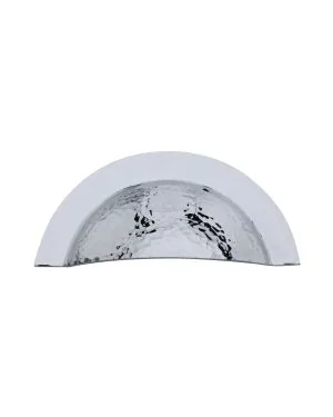 Heritage Brass Drawer Cup Pull Crescent Hammered Design Polished Chrome finish