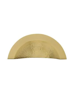Heritage Brass Drawer Cup Pull Crescent Hammered Design Satin Brass finish