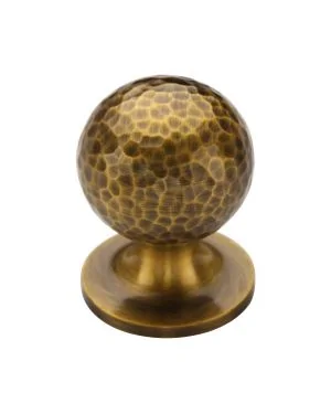 Heritage Brass Cabinet Knob Ball Hammered Design 32mm Antique Brass finish