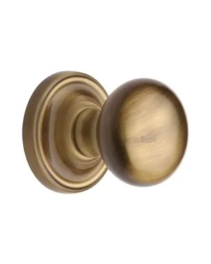 Heritage Brass Mortice Knob on Rose Hampstead Design Antique finish