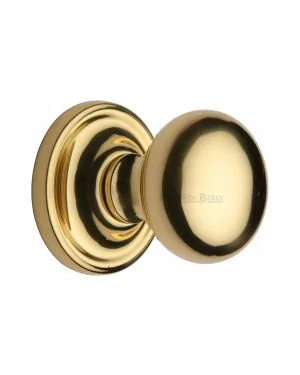 Heritage Brass Mortice Knob on Rose Hampstead Design Polished Brass finish