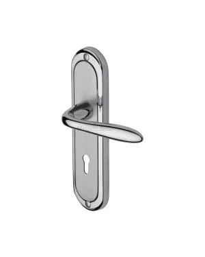 Heritage Brass Door Handle Lever Lock Henley Design Apollo finish