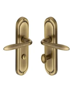 Heritage Brass Door Handle for Bathroom Henley Design Antique finish