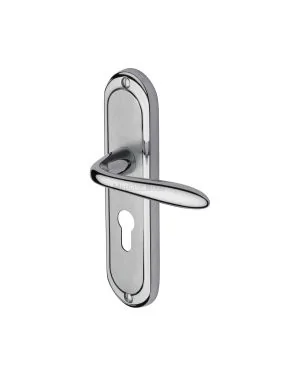 Heritage Brass Door Handle for Euro Profile Plate Henley Design Apollo finish