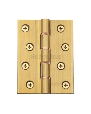 Heritage Brass Hinge Brass with Phosphor Washers 4" x 3" Natural Brass finish