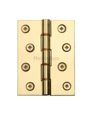 Heritage Brass Hinge Brass with Phosphor Washers 4 x 3 Polished Brass finish