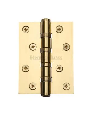 Heritage Brass Hinge Brass with Thrust Bearings (Steel Pin) 4" x 3" Polished Brass finish
