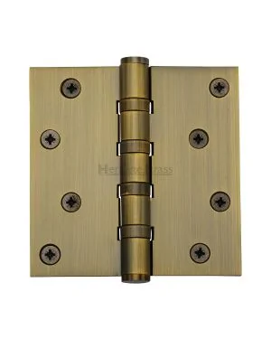 Heritage Brass Hinge Brass with Thrust Bearings (Steel Pin) 4 x 4 Antique Brass finish