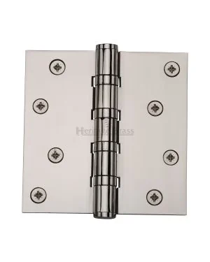 Heritage Brass Hinge Brass with Thrust Bearings (Steel Pin) 4" x 4" Polished NIckel Finish