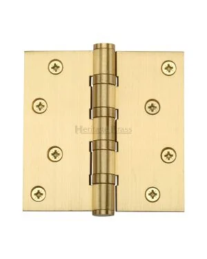 Heritage Brass Hinge Brass with Thrust Bearings (Steel Pin) 4 x 4 Satin Brass finish