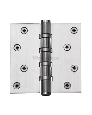 Heritage Brass Hinge Brass with Thrust Bearings (Steel Pin) 4" x 4" Satin Chrome finish