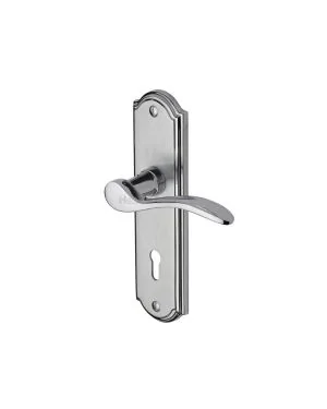 Heritage Brass Door Handle Lever Lock Howard Design Apollo finish