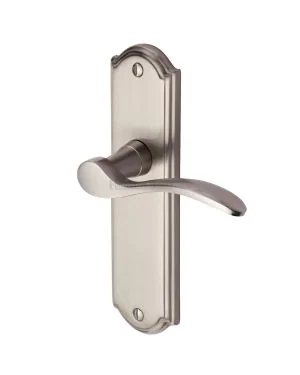 Heritage Brass Door Handle Lever Latch Howard Design Satin Nickel finish