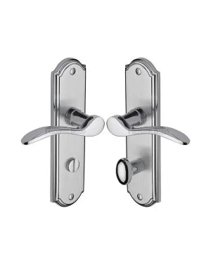 Heritage Brass Door Handle for Bathroom Howard Design Apollo finish