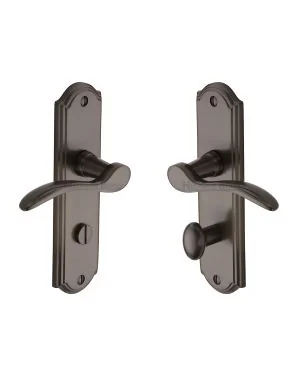 Heritage Brass Door Handle for Bathroom Howard Design Matt Bronze finish