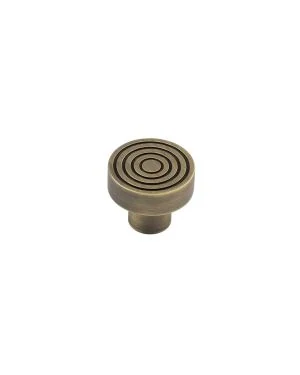 Murray Reeded Cupboard Knob - Antique Brass