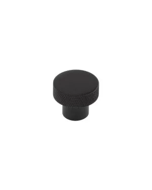 Wenlock Diamond Knurled Cupboard Knob - Matt Black