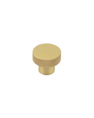 Wenlock Diamond Knurled Cupboard Knob - Satin Brass