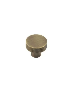 Thaxted Line Knurled Cupboard Knob - Antique Brass