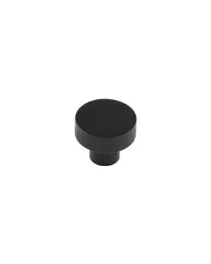 Thaxted Line Knurled Cupboard Knob - Matt Black
