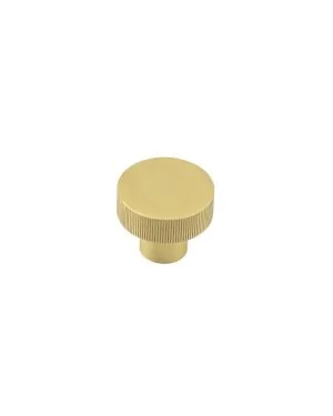 Thaxted Line Knurled Cupboard Knob - Satin Brass