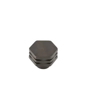 Nile Hexagonal Stepped Cupboard Knob - Dark Bronze
