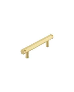Nile Hexagonal Stepped Cabinet Handle - Satin Brass