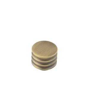Sturt Grooved Cupboard Knob - Antique Brass