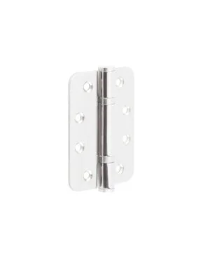 Jedo Stainless Steel  4" (102mm) Radiused Polymer Bearing Hinges - Polished Stainless Steel