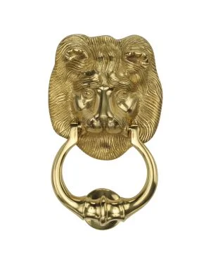 Heritage Brass Lion Knocker Polished Brass finish