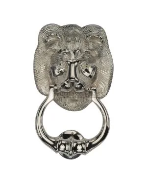 Heritage Brass Lion Knocker Polished Nickel finish