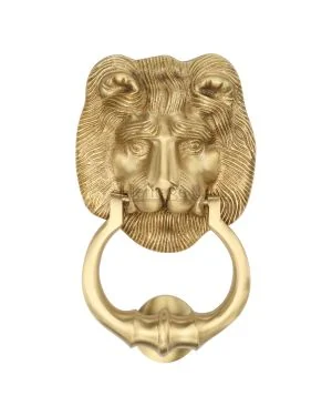 Heritage Brass Lion Knocker Satin Brass finish
