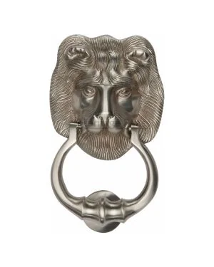 Heritage Brass Lion Knocker Satin Nickel finish
