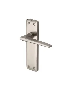 Heritage Brass Door Handle Lever Latch Kendal Design Satin Nickel finish